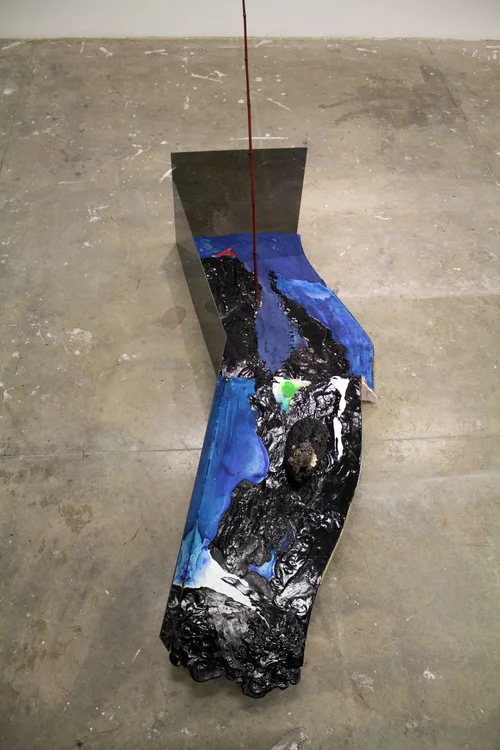  Orinoco (Clay Lick)   wood, plaster, acrylic plastic, bronze, pigment   67" x 35" x 30"&nbsp;  2014 