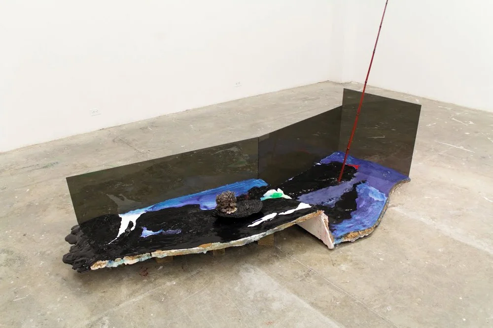   Orinoco (Clay Lick)   wood, plaster, acrylic plastic, bronze, pigment   67" x 35" x 30"&nbsp;  2014 