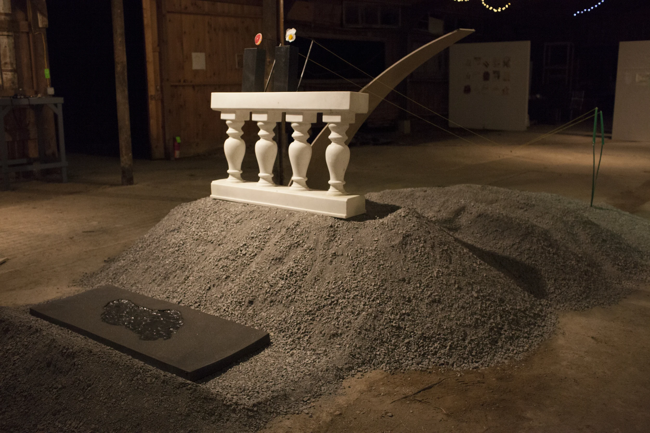   Utopic Scene 1    plastic, marble, gravel, drywall, steel, foam, resin, bronze, fabric  dimensions variable  2014 