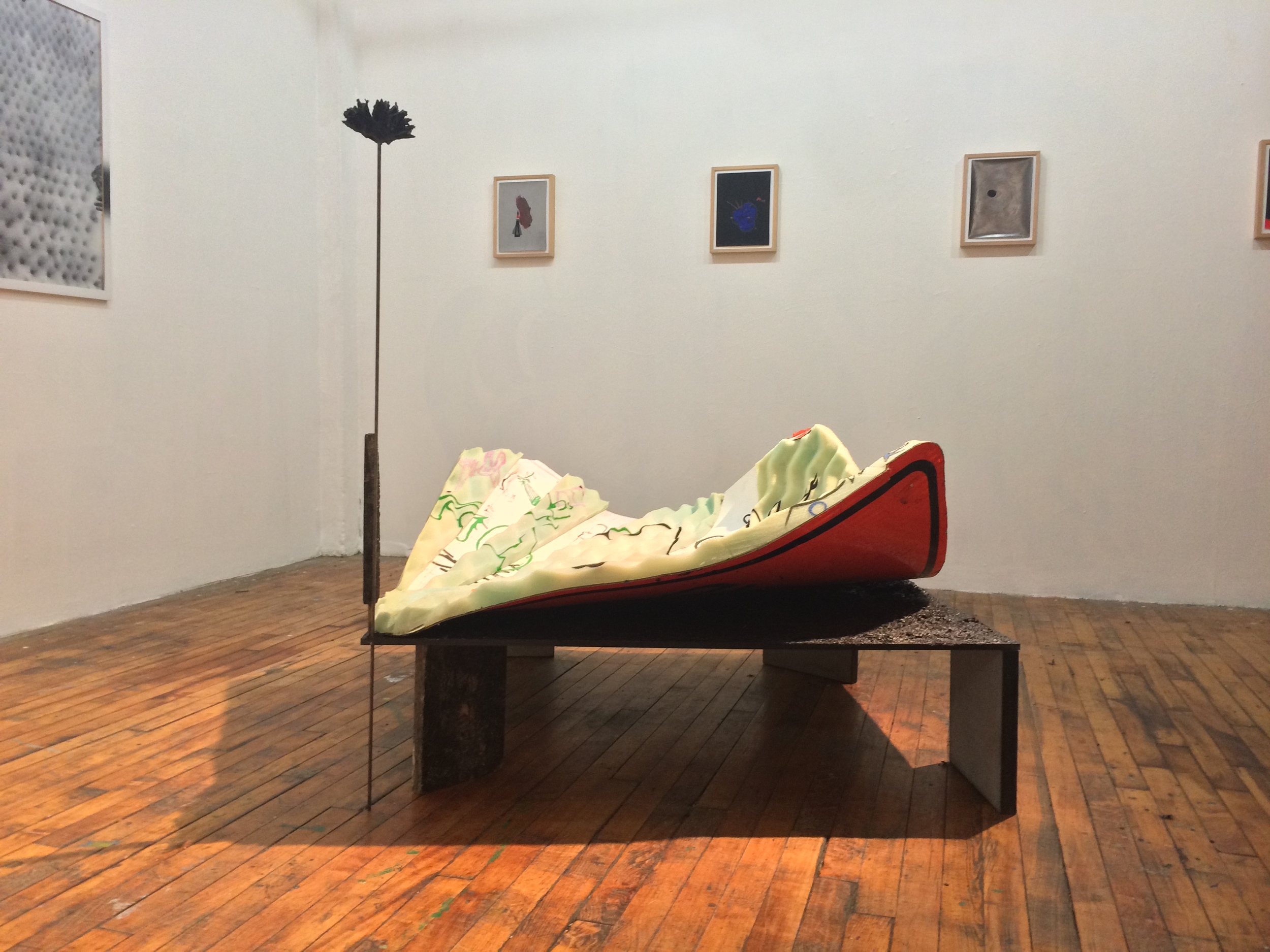   Botticelli (Weather So Good)   steel, foam, asphalt, marble, plastic  4' x 4' x 3'  2015 