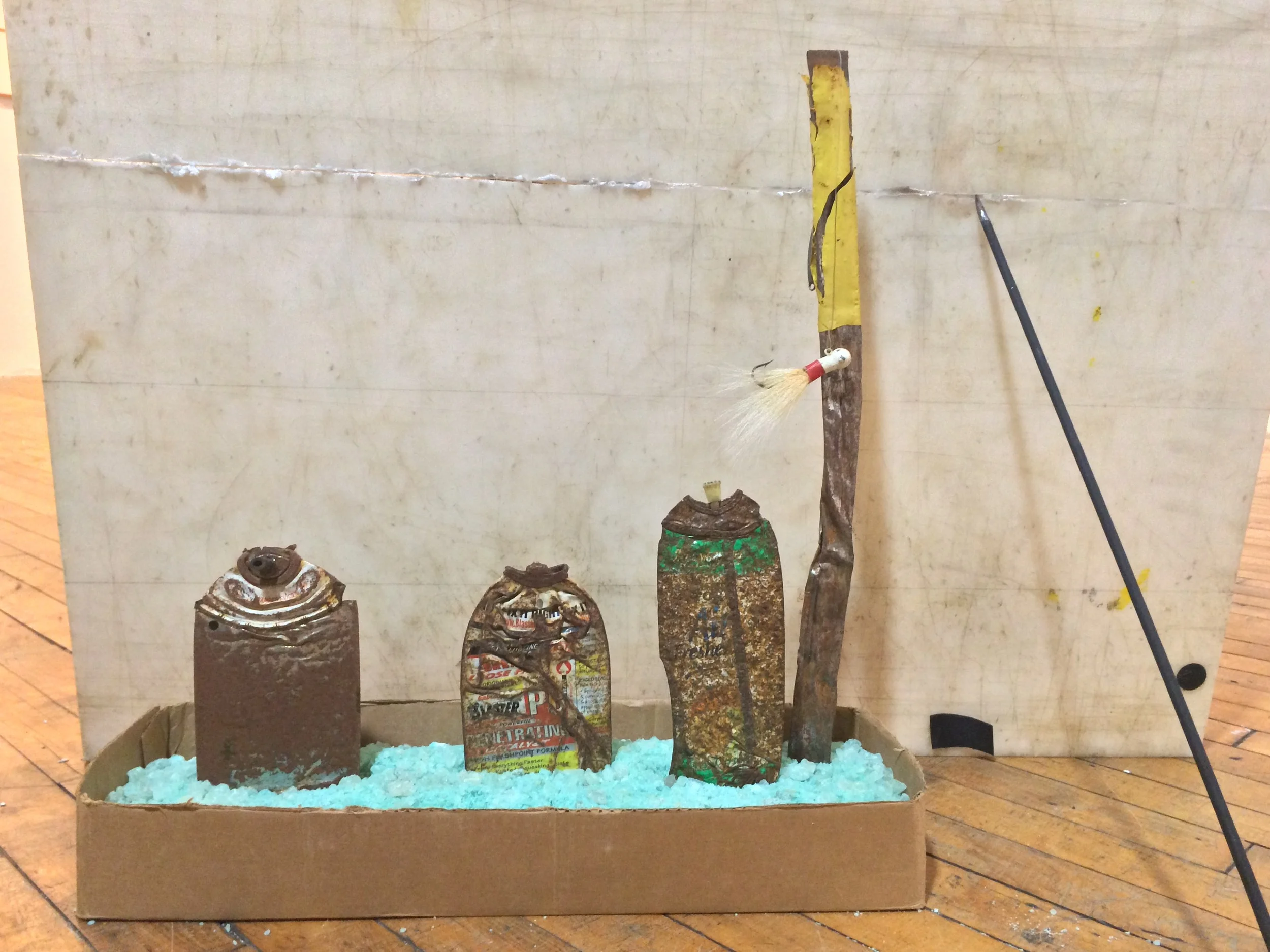   Can Can   plastic, rubber, steel, road salt, aluminum, putty  2.5' x 2' x .5'  2015 