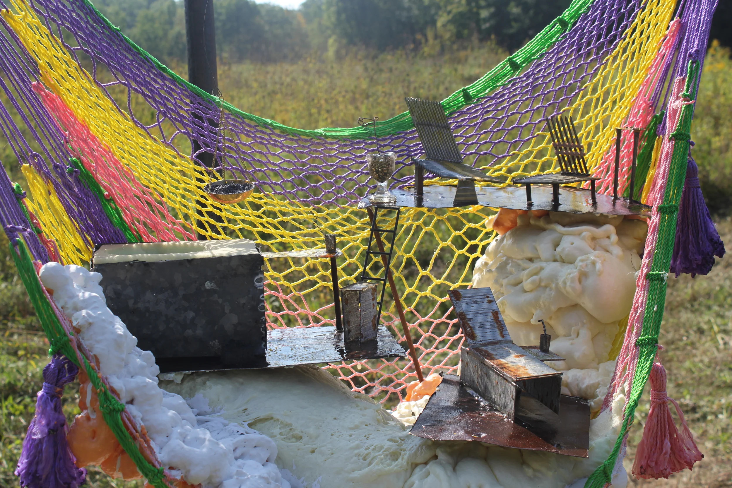   Don'tcha (Blueberries 'n' Creme)   steel, concrete, fabric, spray foam, metals  8' x 4' x 4'  2015 
