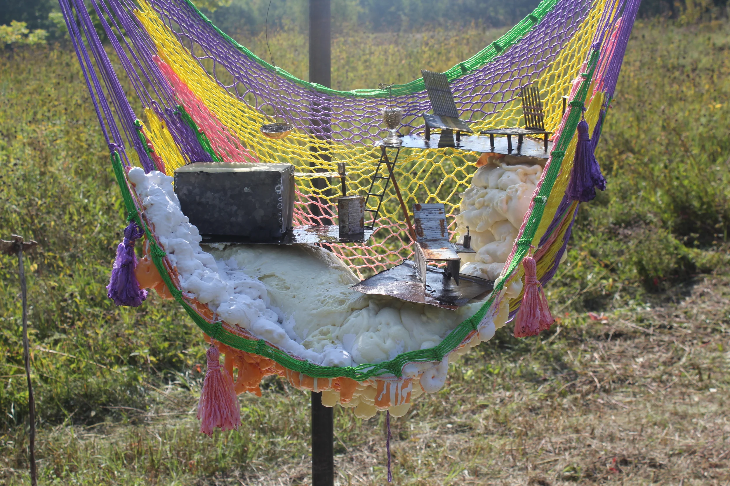   Don'tcha (Blueberries 'n' Creme)   steel, concrete, fabric, spray foam, metals  8' x 4' x 4'  2015 