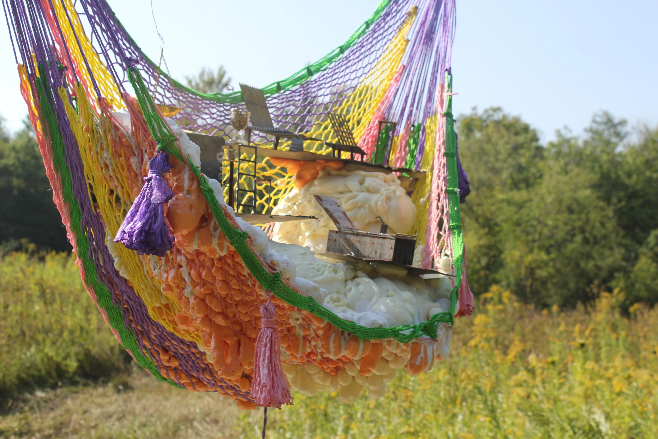   Don'tcha (Blueberries 'n' Creme)   steel, concrete, fabric, spray foam, metals  8' x 4' x 4'  2015 