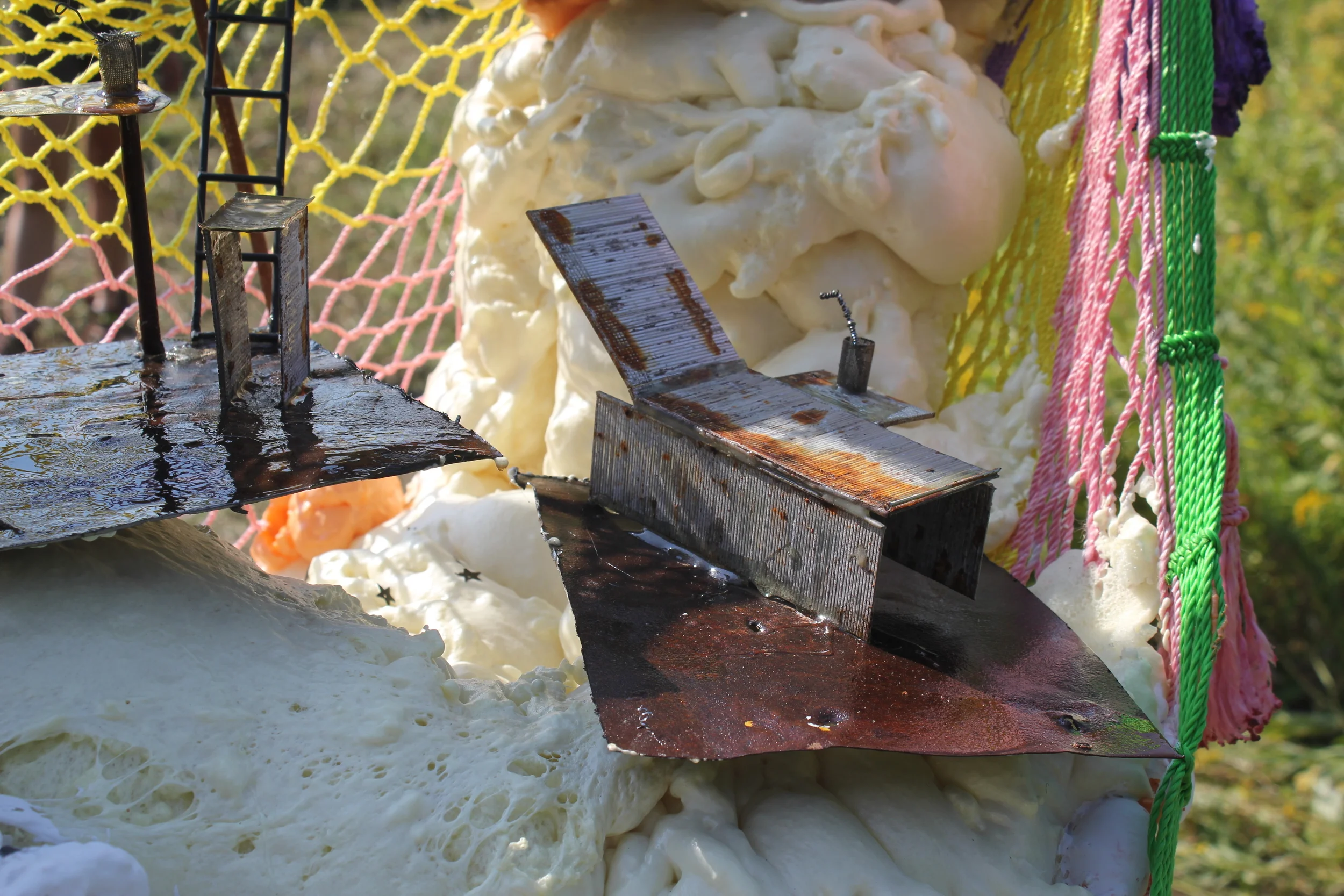   Don'tcha (Blueberries 'n' Creme)   steel, concrete, fabric, spray foam, metals  8' x 4' x 4'  2015 