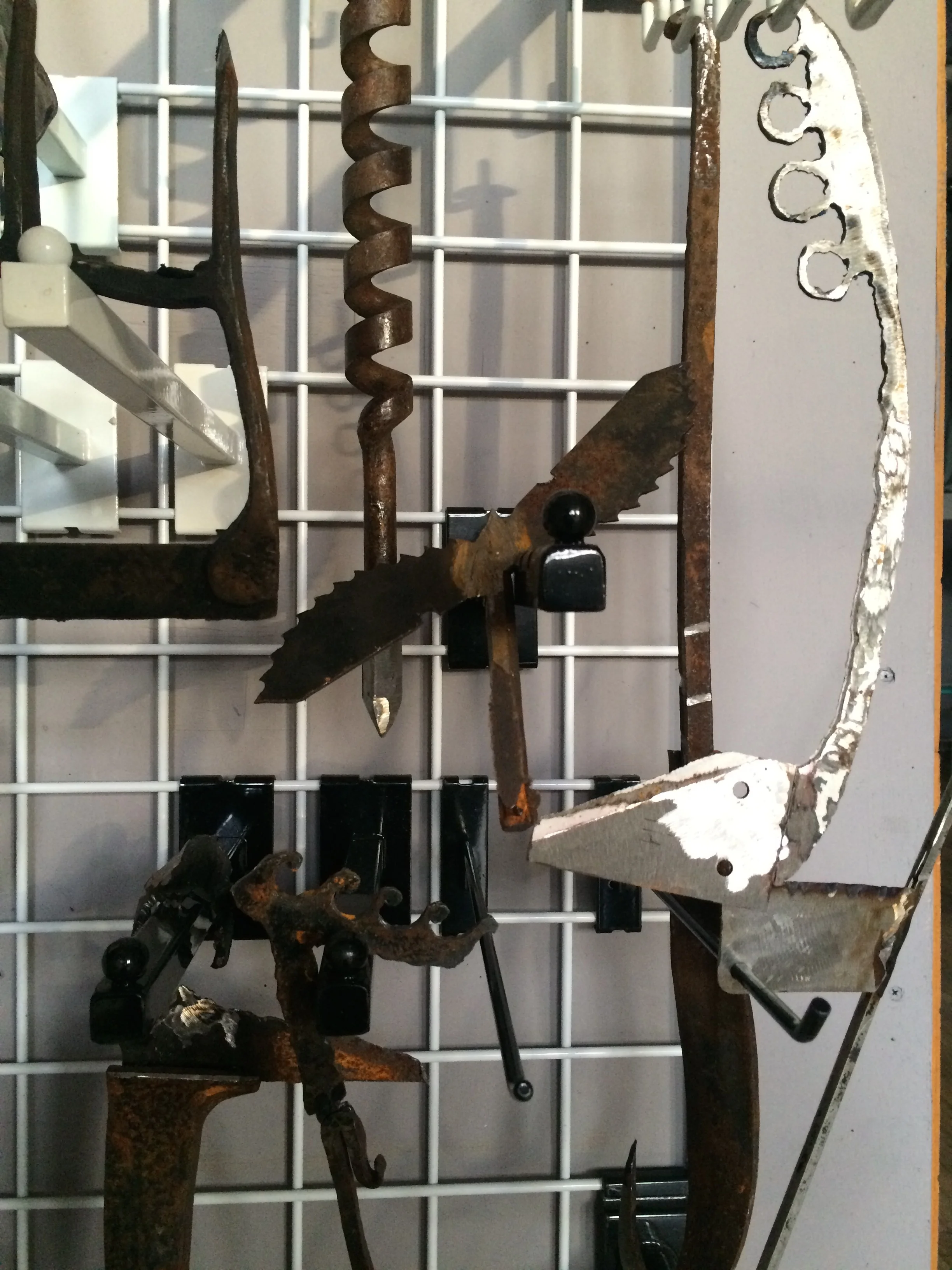   Weapon Rack (BBHMM)  (detail)  steel, plastic  4' x 2' x 1.5'  2015 