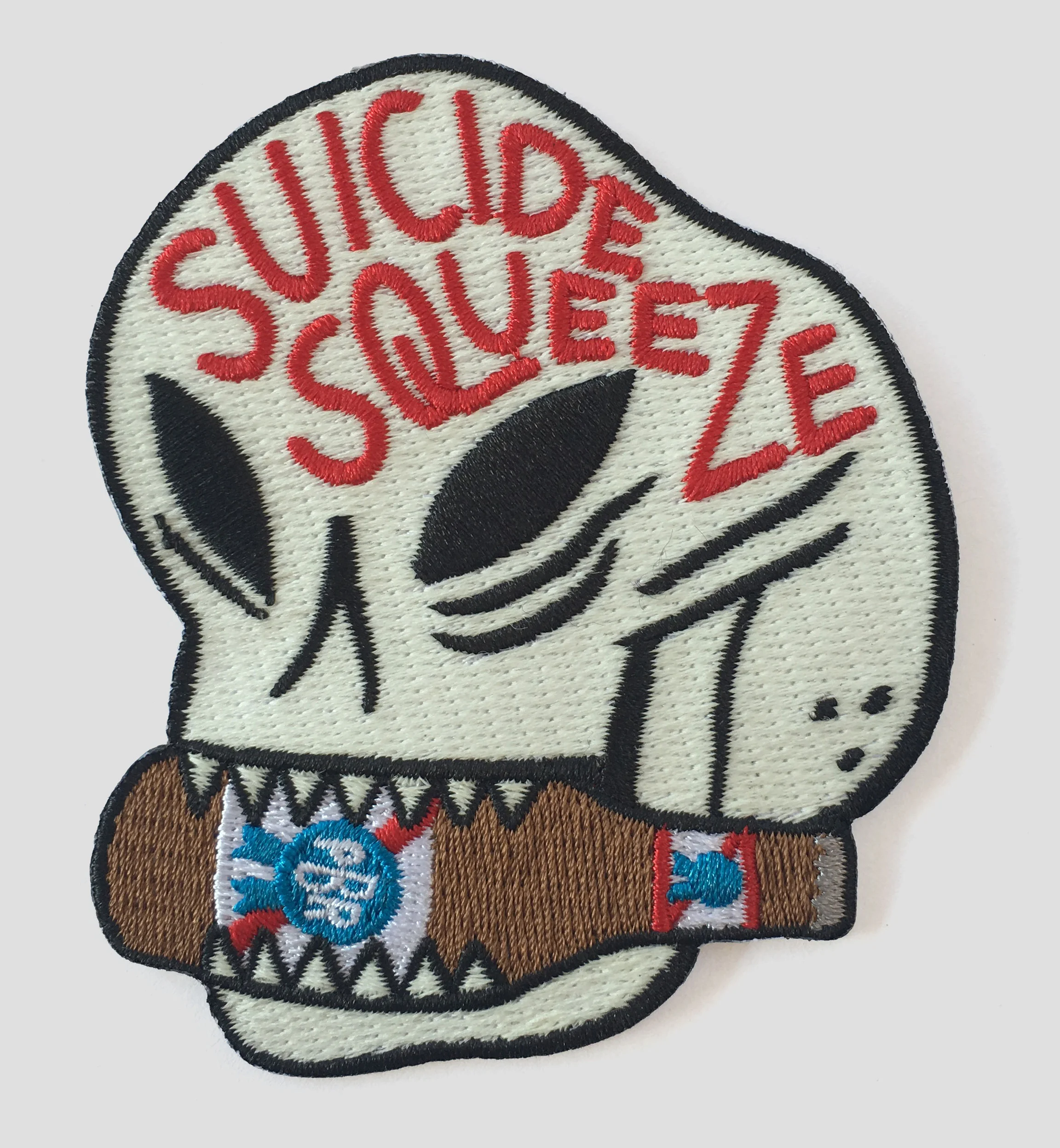Embroidered patch sponsored by Pabst Blue Ribbon