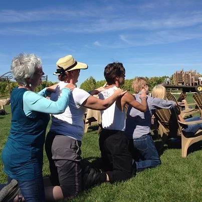 Massage line at Maximum Ames Fest '13 - BeJae is 4th from left. Photo from Maximum Ames Music Festival Facebook page .