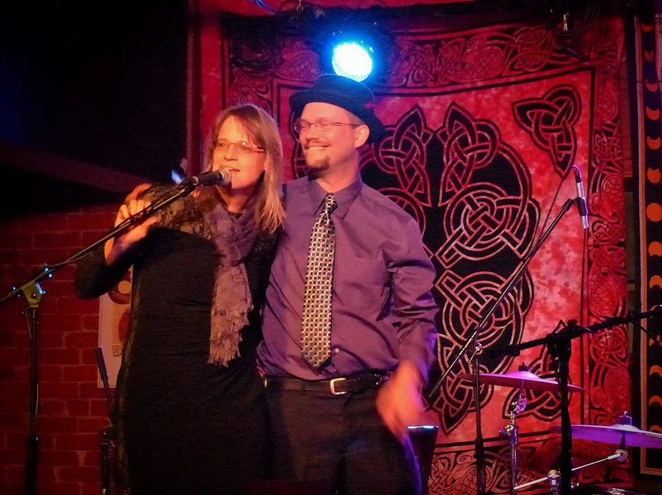 Rachel and Bryon Dudley, aka "Rat" and "Buzz," at DG's Tap, Ames, IA. Photo by Roger D. Feldhans, January 4, 2014.