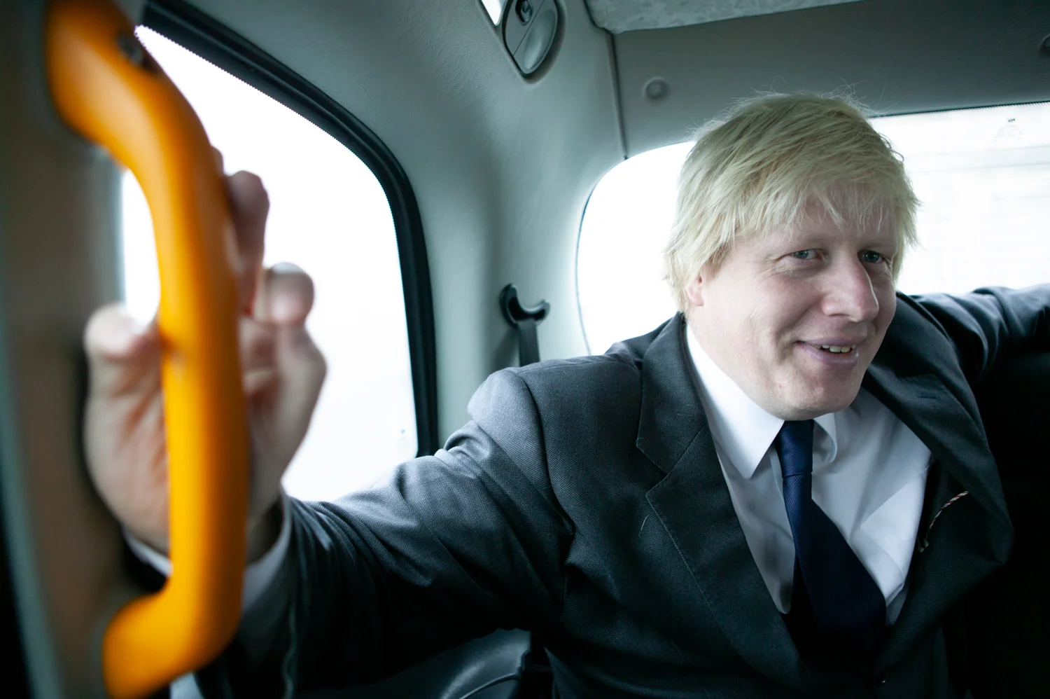 Boris Johnson in a taxi for You magazine
