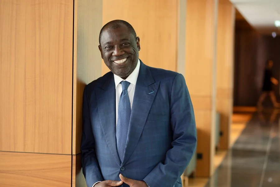 Smiling CEO in office