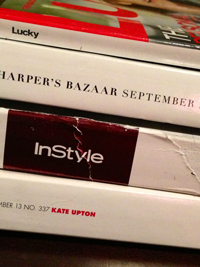 My beat-up, back breaking September issues (not counting Vogue, which I read on my iPad). 