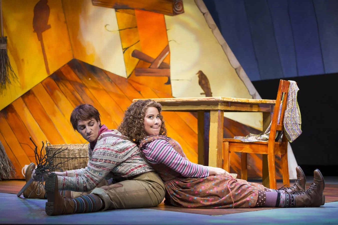 Ariana Wehr as Gretel with Aleksandra Romano as Hansel in Washington National Opera's production of Hansel and Gretel. Photo Credit: Scott Suchman. 