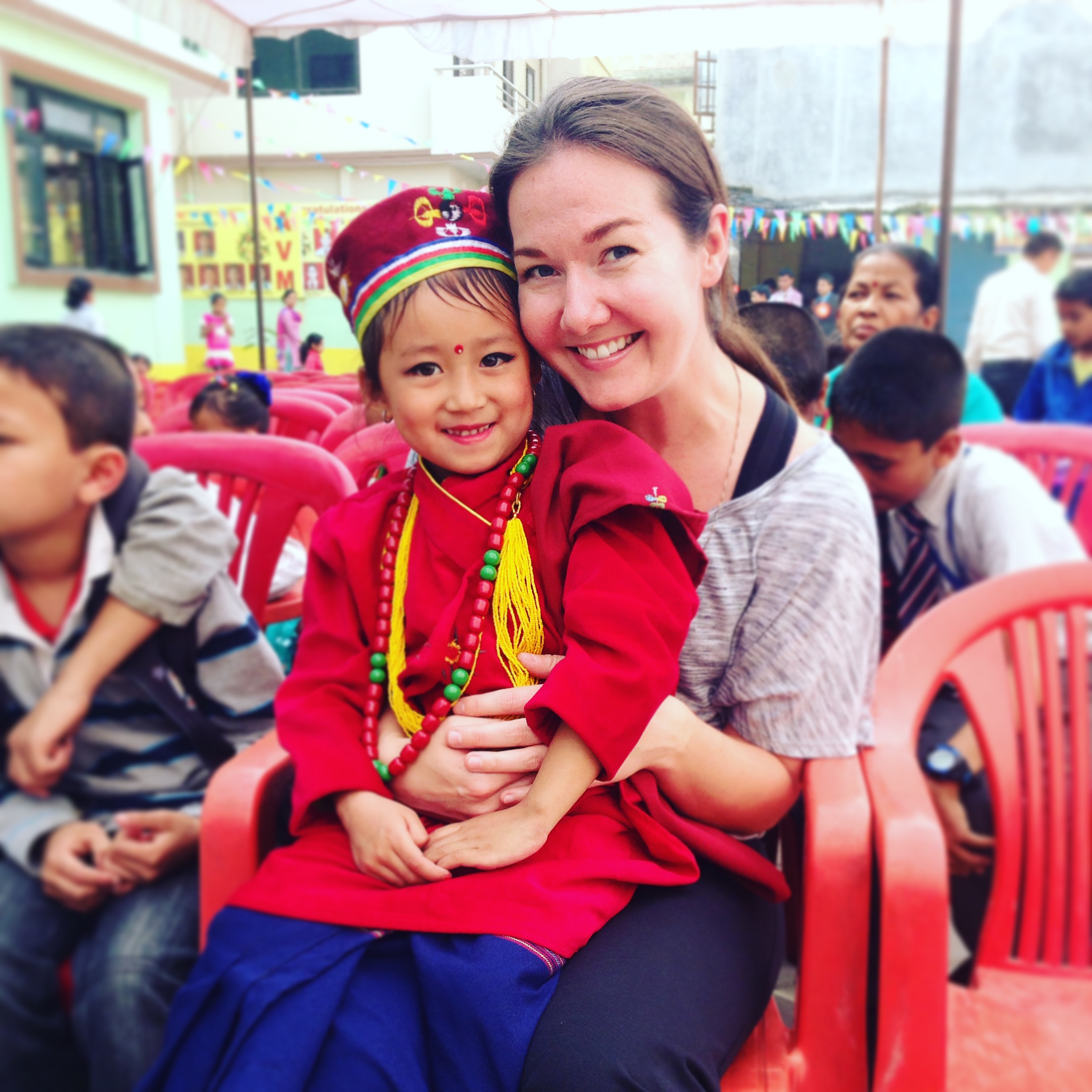 Attending one of Anjika's school events.