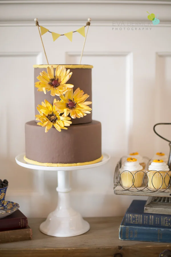 Feature: Elegant Sunflower Dessert Table by Candy by Katie, Niagara Wedding Photographer, via amy atlas