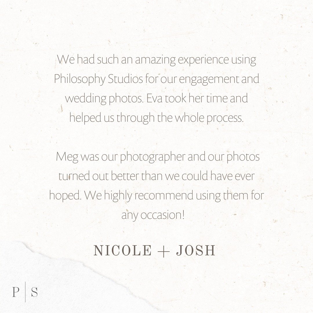 Kind words from our dear clients.⁠
⁠
&bull;&bull;&bull;&bull;⁣⁠
#philosophystudios⁣⁠
#edp⁣⁠
#niagaraphotographer⁣⁠
#destinationweddings⁣⁠
#weddingphotographer⁣⁠
#lifestylephotographer⁣⁠
#photooftheday ⁣⁠
#canon⁣⁠
#weddingphotography⁠
#outdoorphotogra