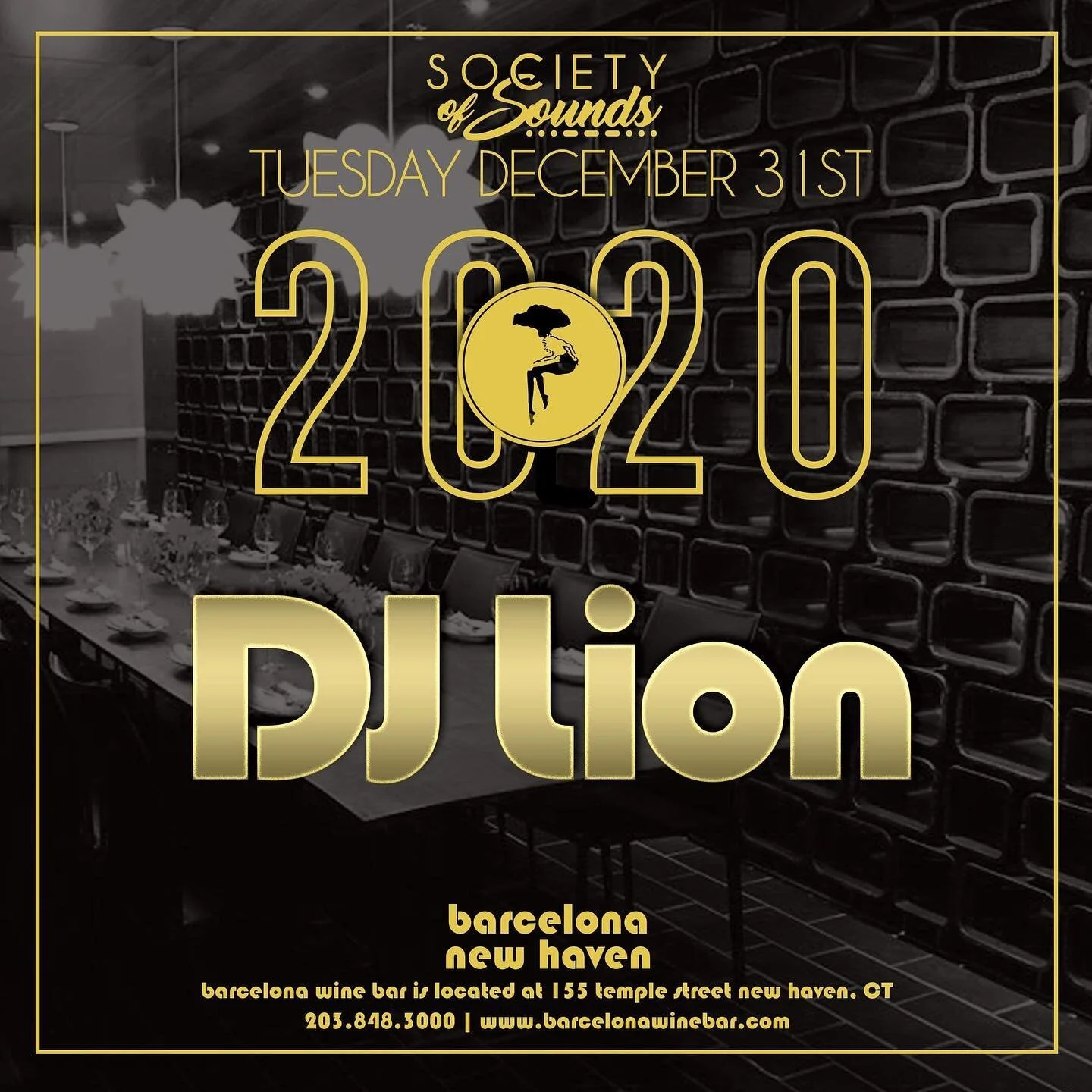 NYE 2020 at @barcelonawinebar in New Haven 9pm on. Put on by @societyofsounds with DJ Lion playing all night for you beautiful music heads. Come out and celebrate the new year with the best tracks of the past decade!

#DJlife #NewHaven #HouseMusic #O
