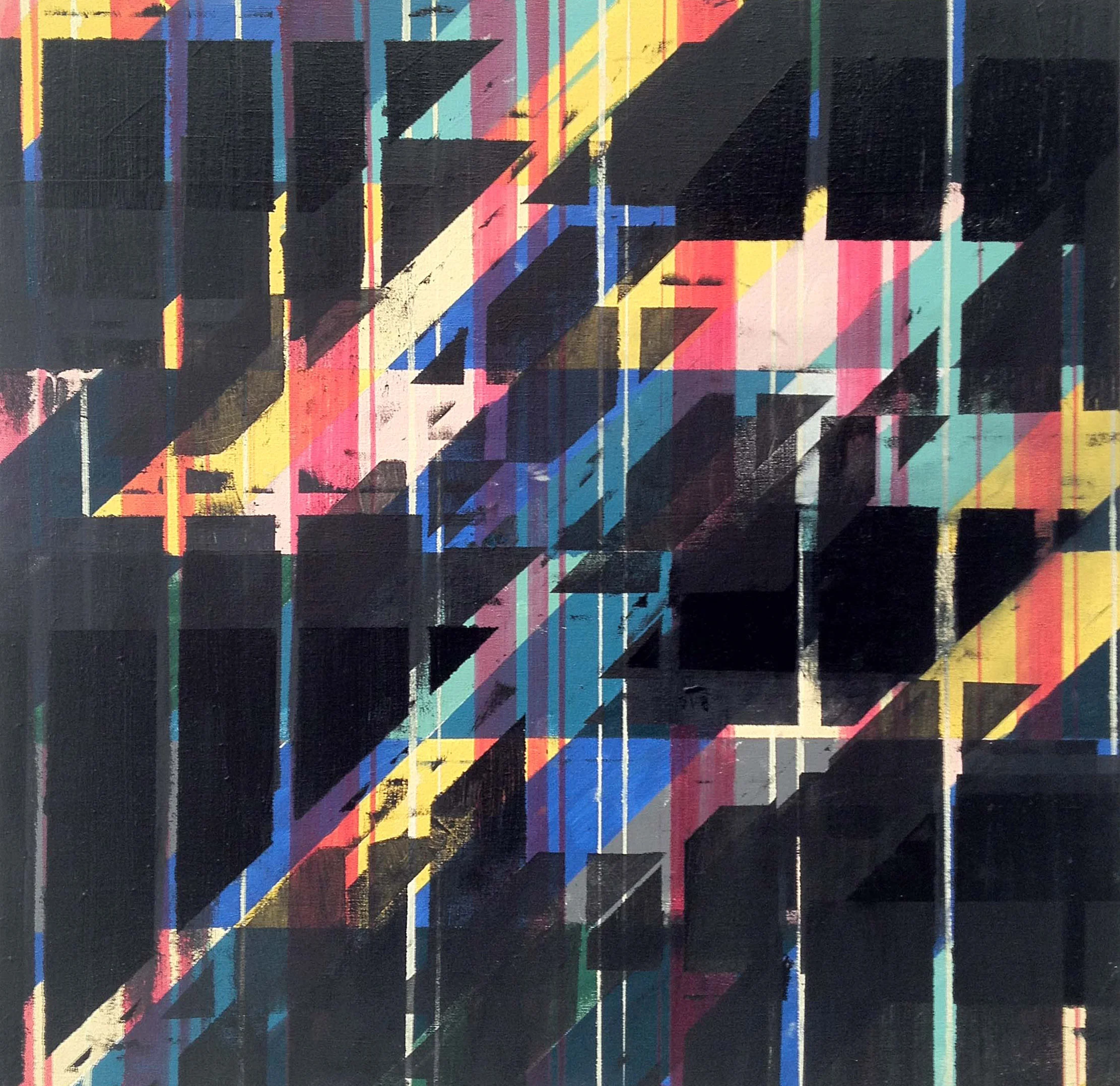 SOLD Shadowplay Eleven times Black , oil on canvas, 24x24, 2012, $650