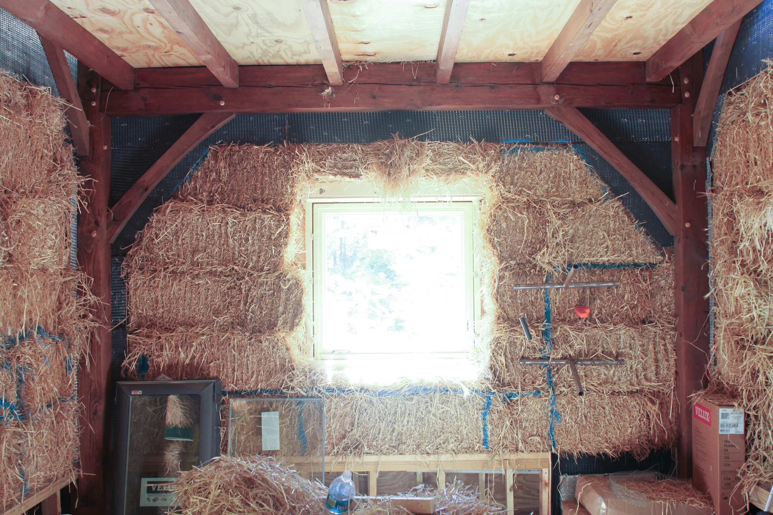 Vermont. Helping Friends Build A Strawbale House