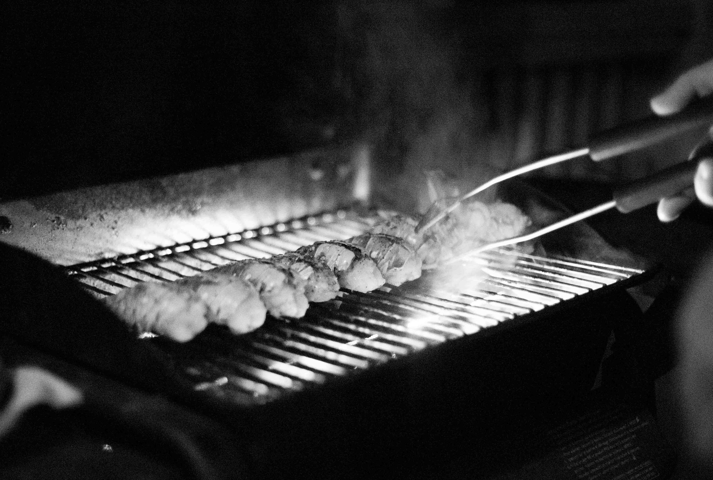 grilling fresh lobster