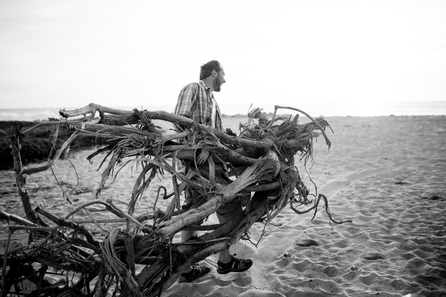 Micheal collecting firewood. Surprisingly we ran out.