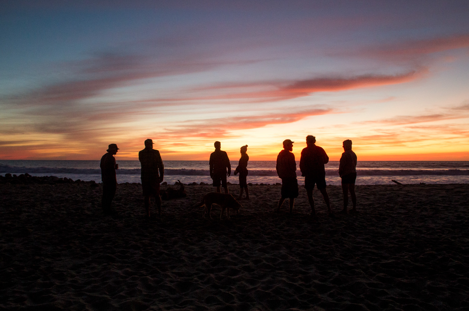 The crew at sunset
