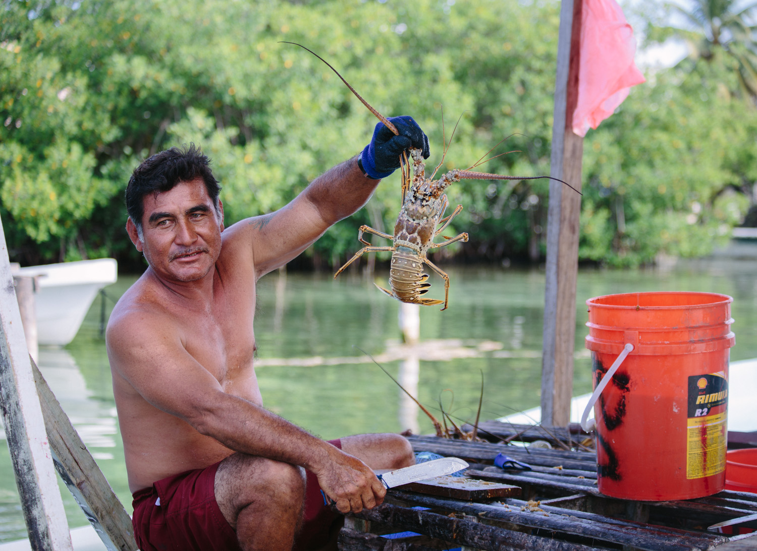  Fisherman selling lobster 