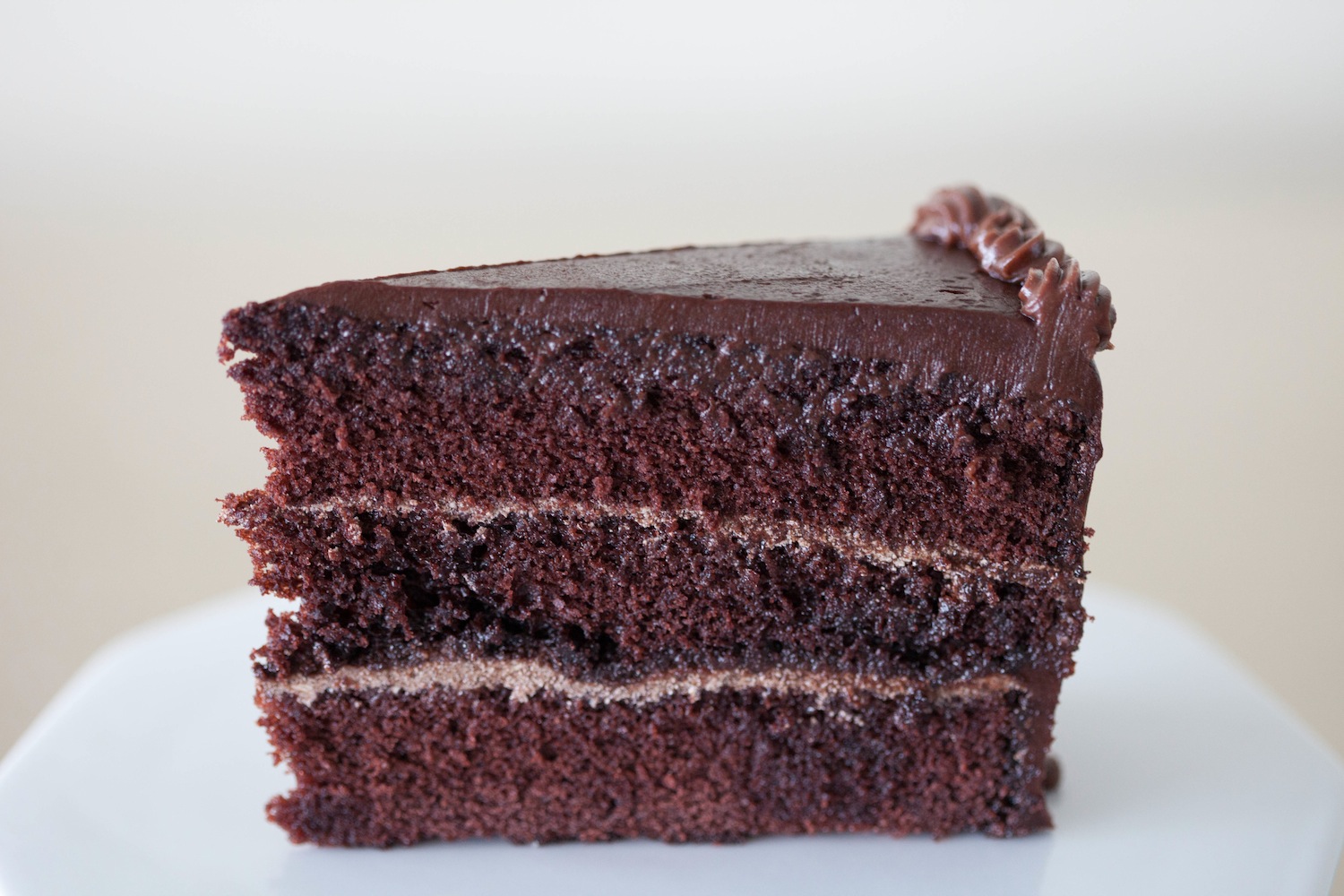 Triple Chocolate Cake slice