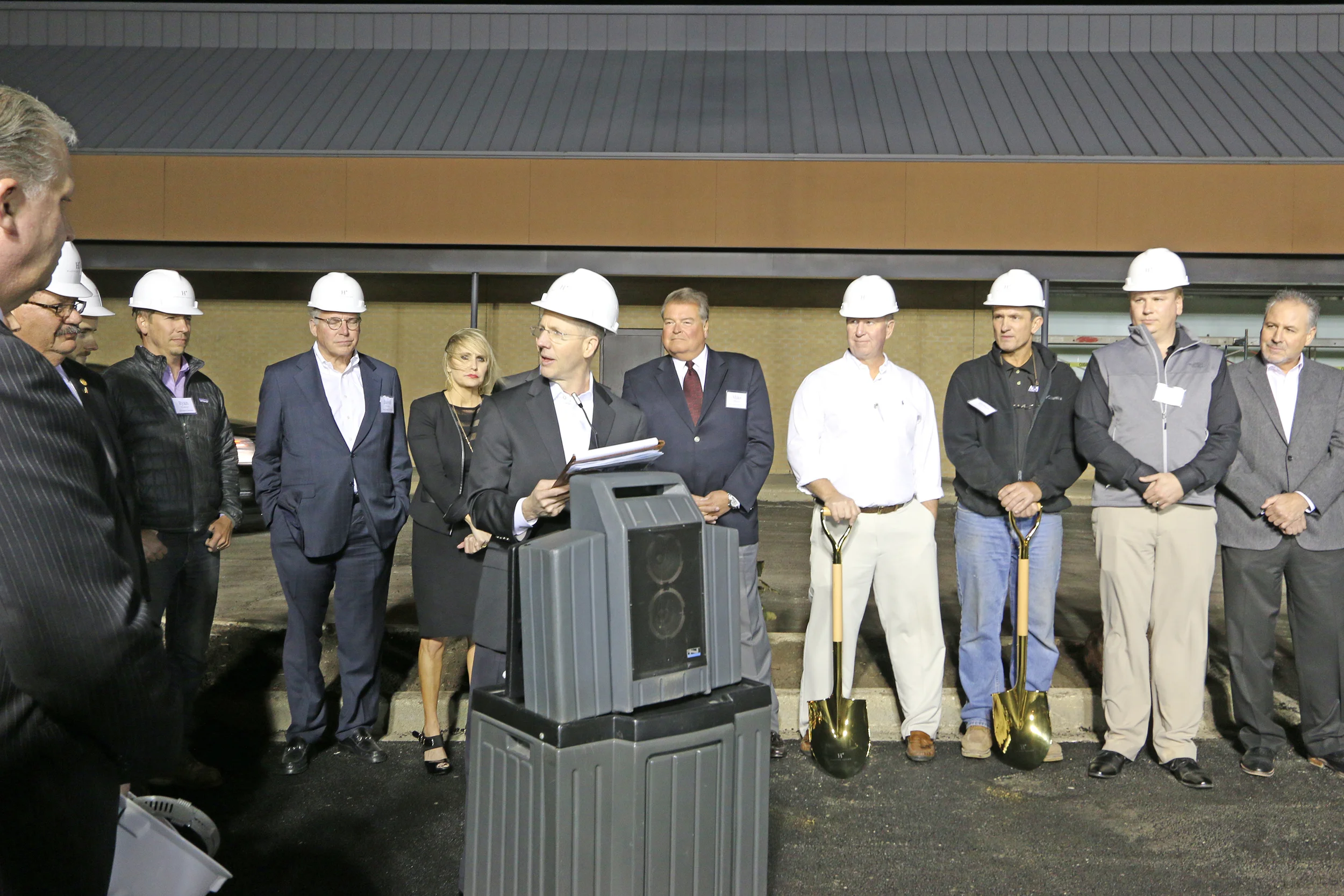   Developer, Kevin Tobin, speaks at Thursday evening's groundbreaking event  