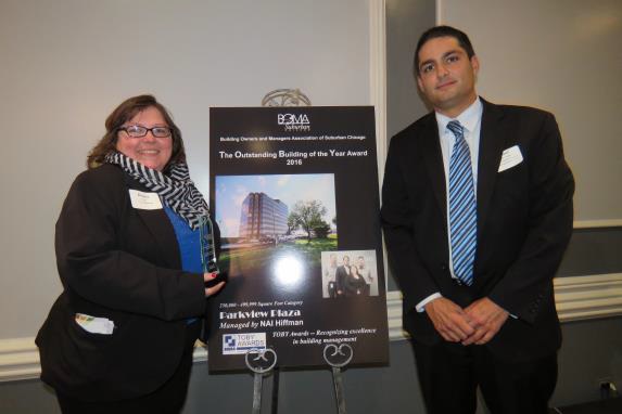   Parkview Plaza team photo: Donna Eyre, Property Assistant and Paul DiCosola, Vice President/General Manager.  