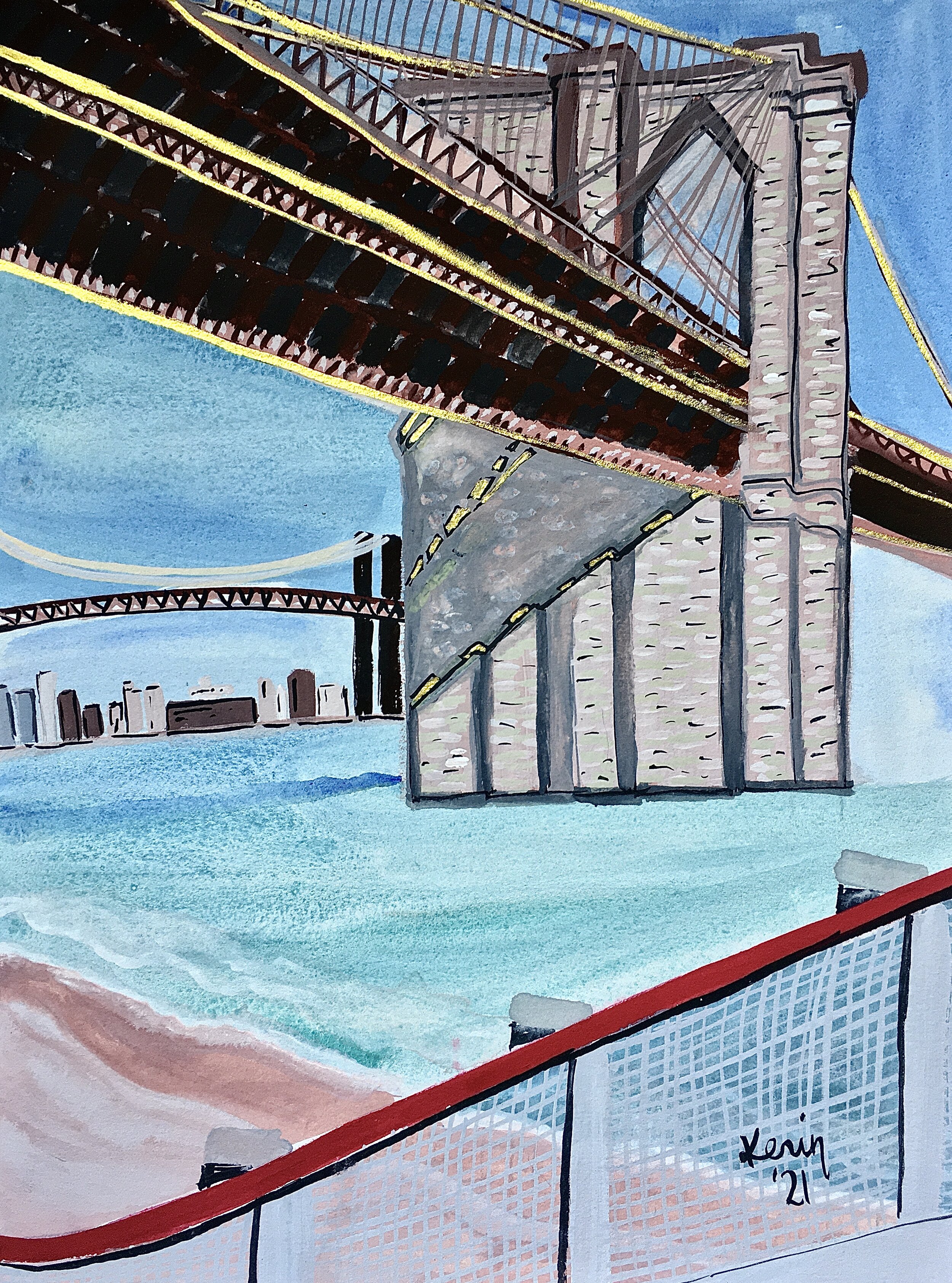 Under the Brooklyn Bridge by Kerin Bowen