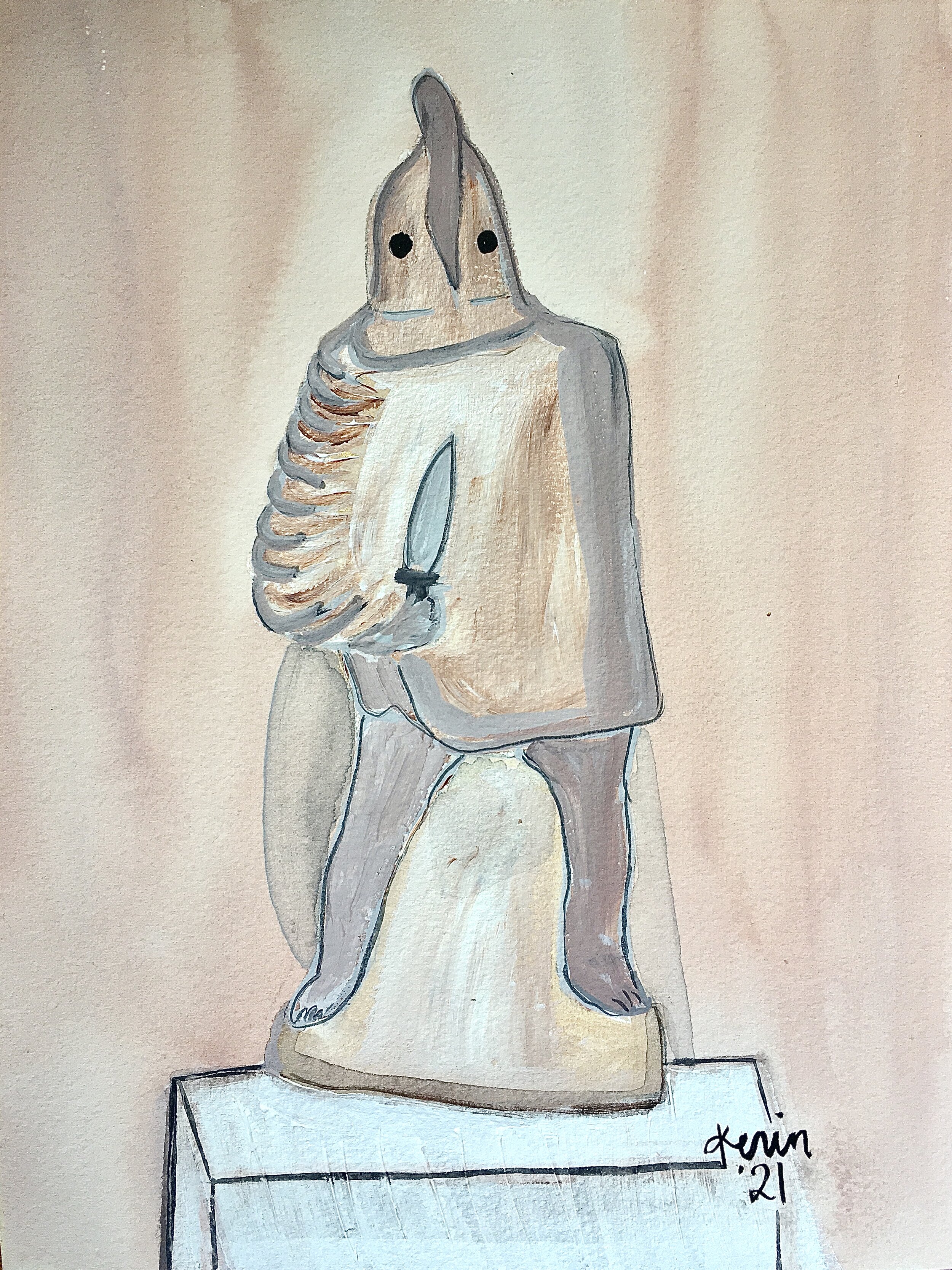 Study of Terracotta statuette of a gladiator by Kerin Bowen