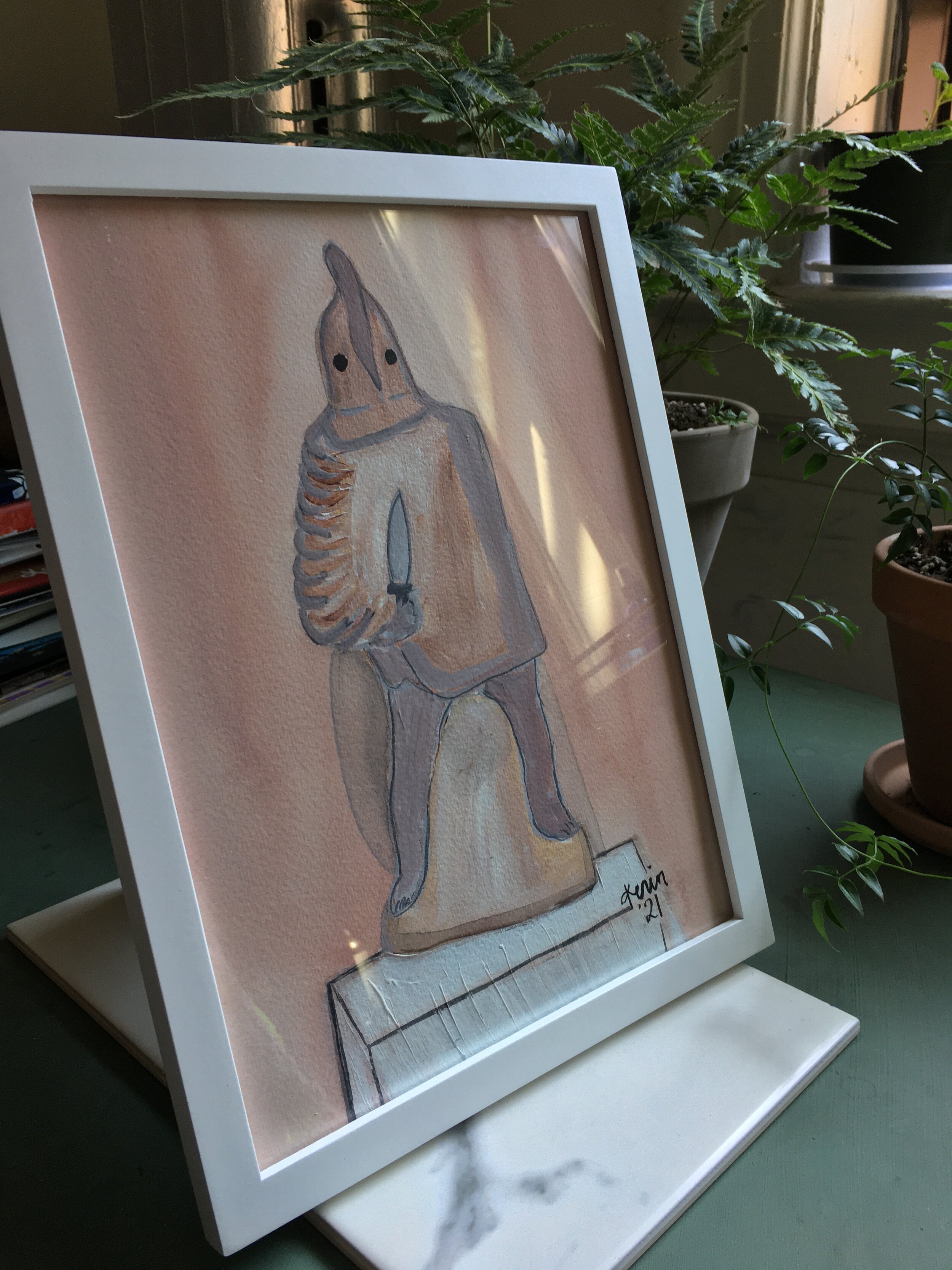 Study of Terracotta statuette of a gladiator by Kerin Bowen