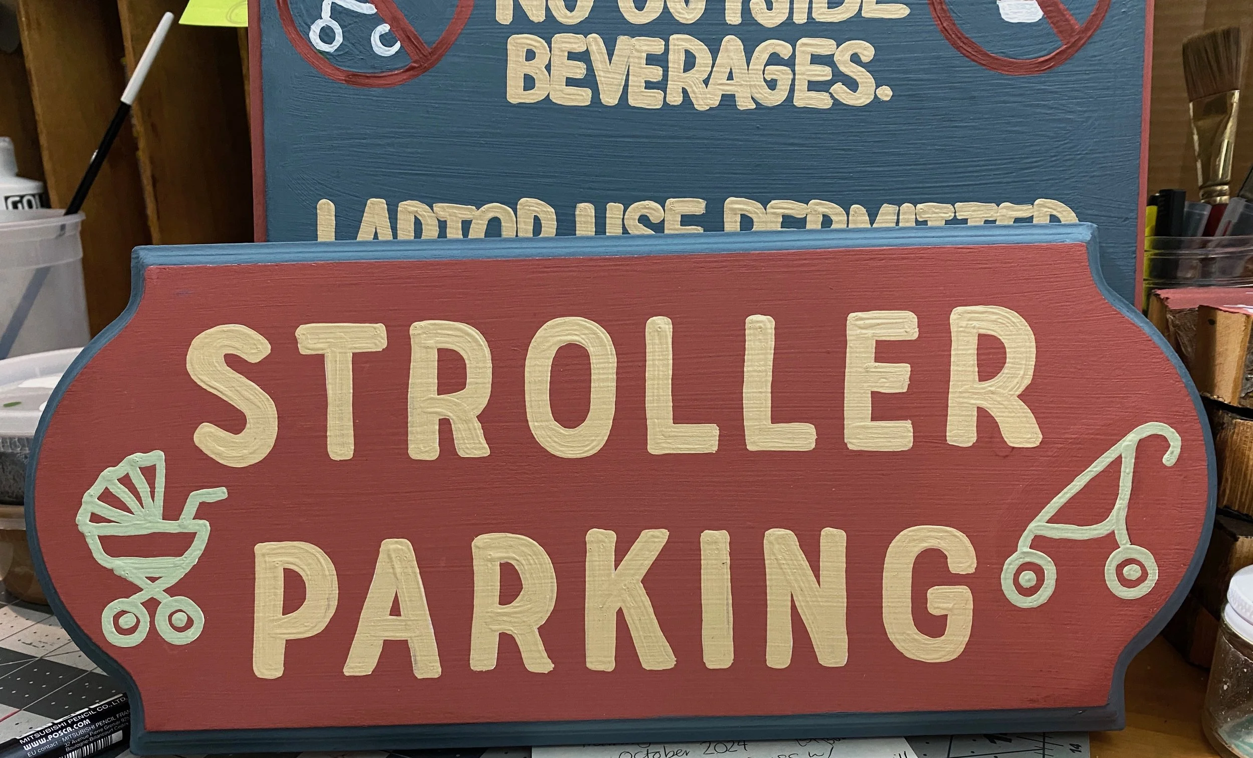 Bubby's Stroller Parking Sign