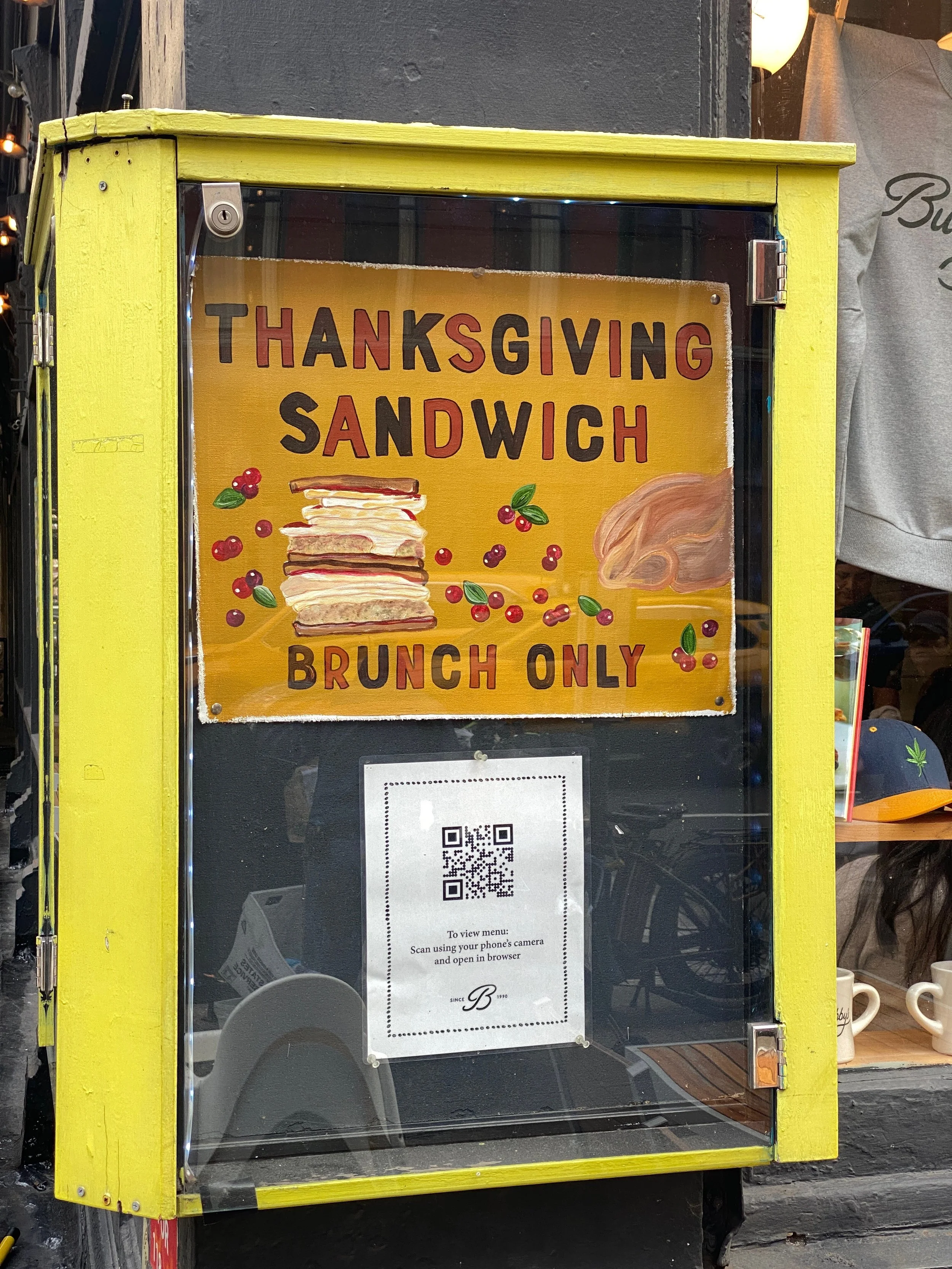 Bubby's Thanksgiving Sandwich Sign