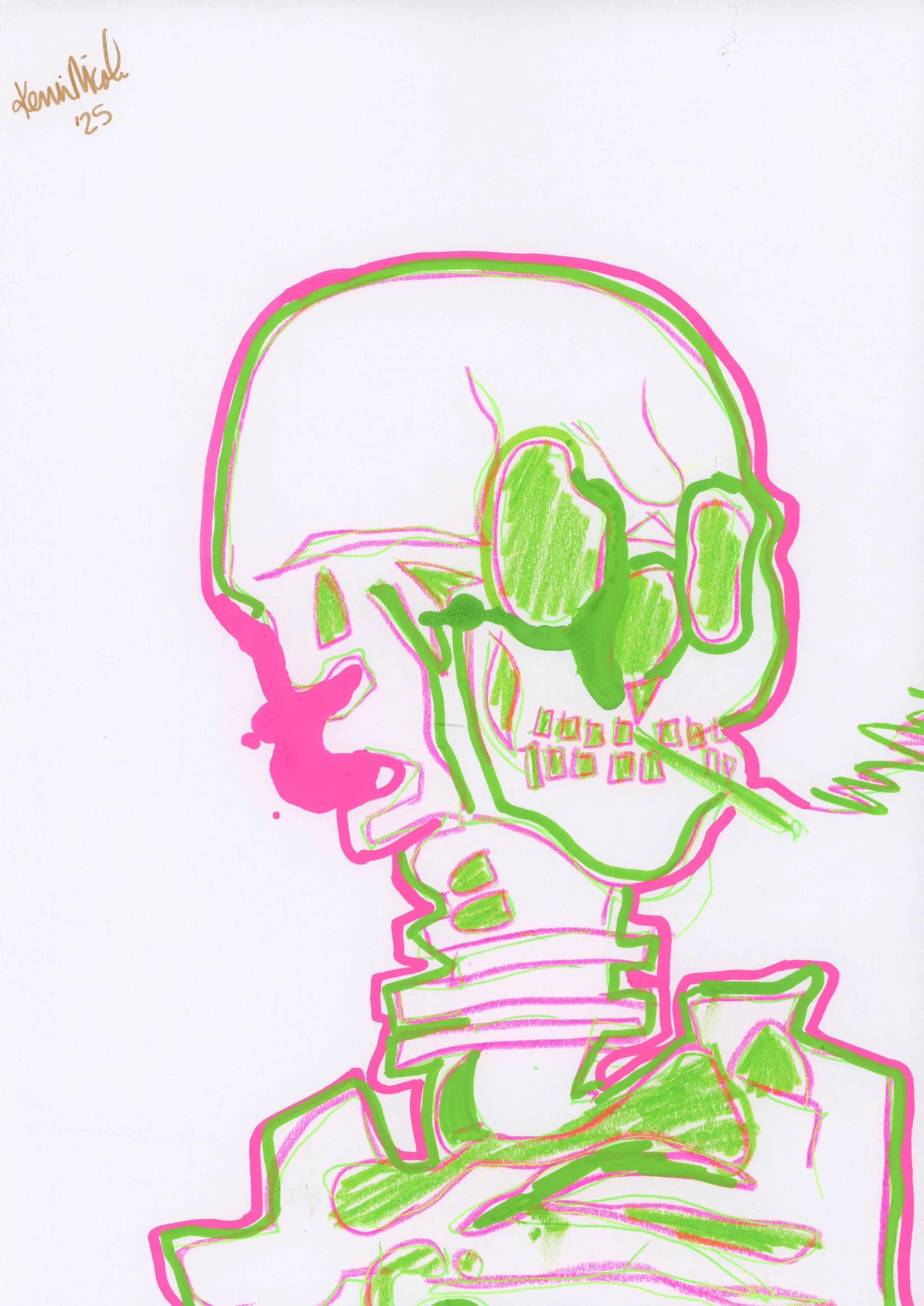 Study of Van Gogh Smoking Skeleton