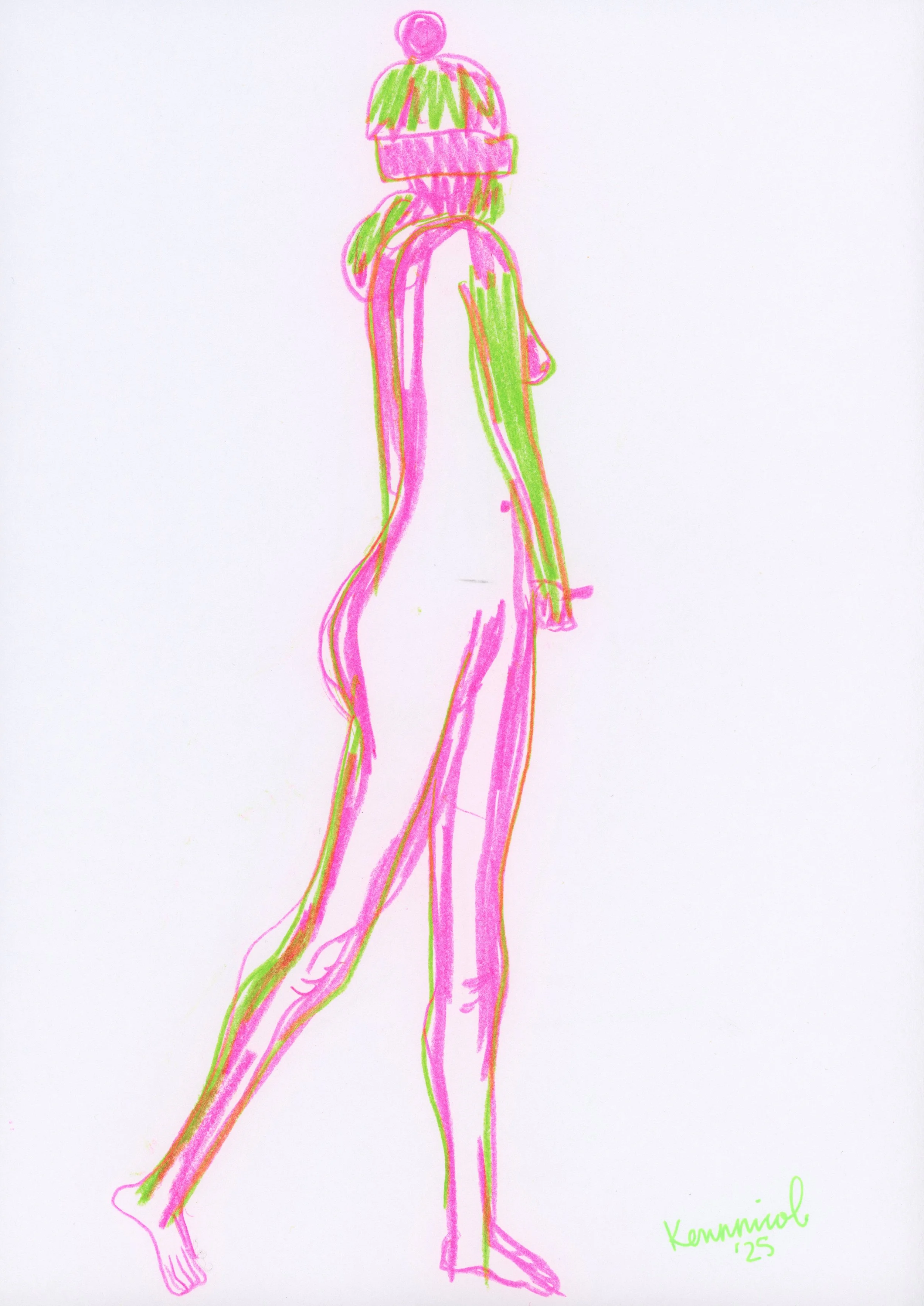 Nude Model in Winter Hat