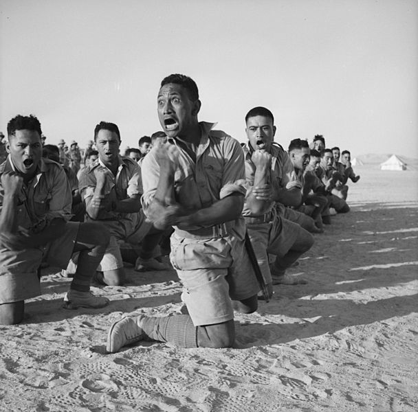 Māori Battalion haka.  Egypt, 1941