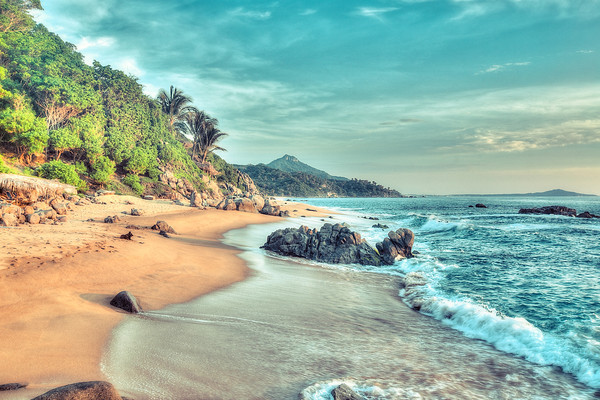 Beach at the Mexico Yoga Retreat February 2014 and 2015 (just released)