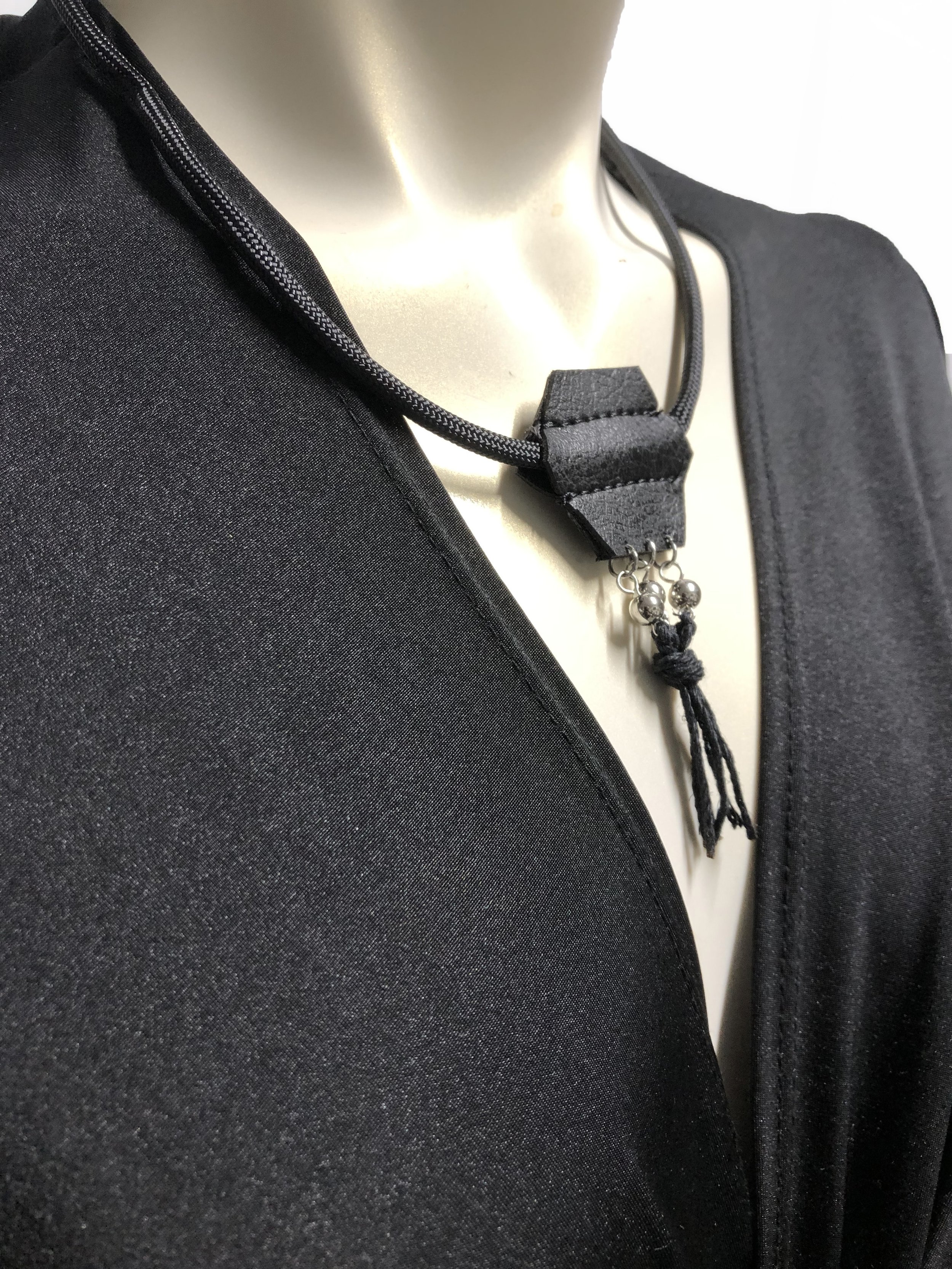Hexagon black cord necklace by Black & Gold Fashions (6).JPG