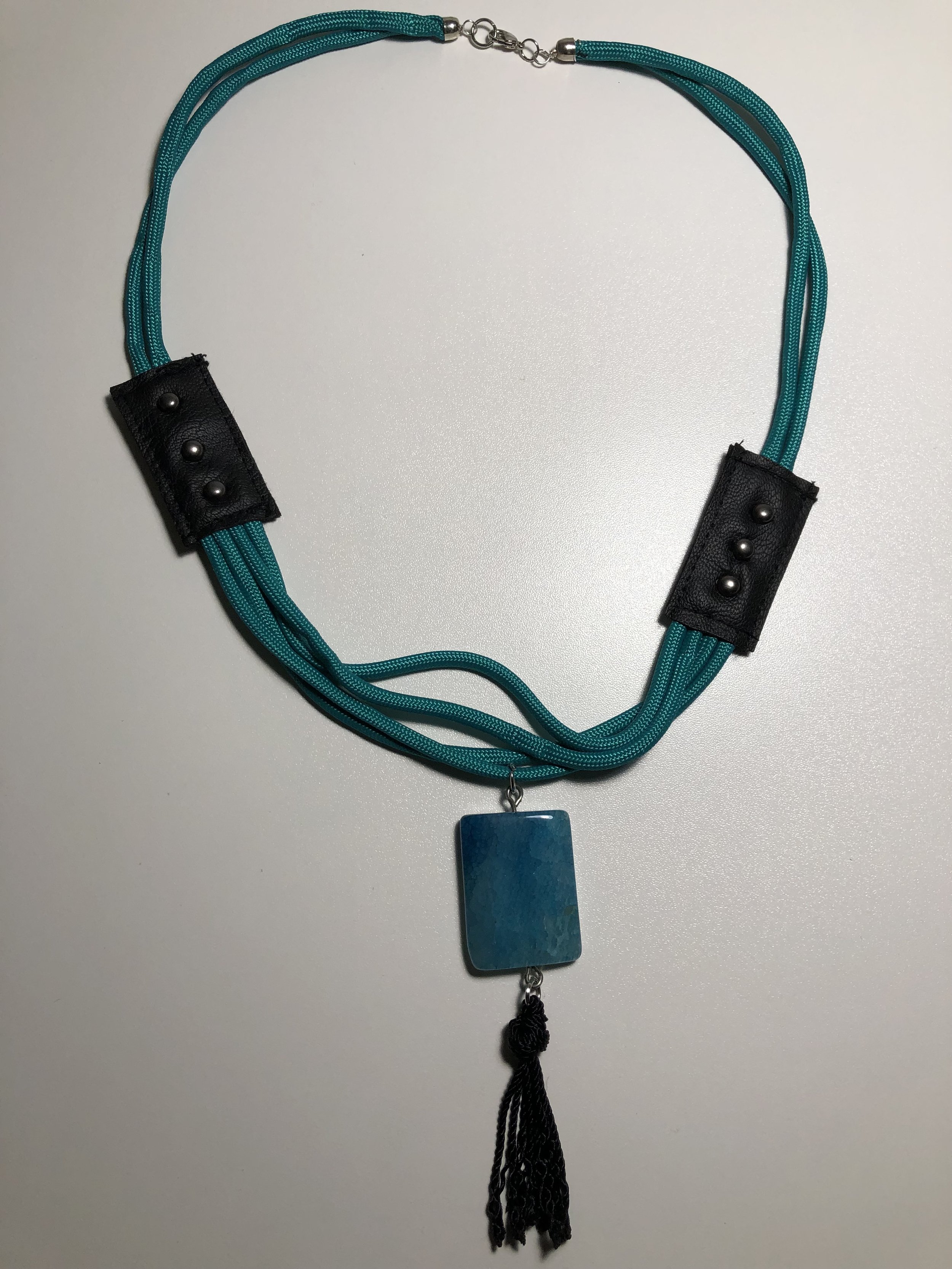 Multi-strand square turquoise necklace by Black & Gold Fashions (1).JPG
