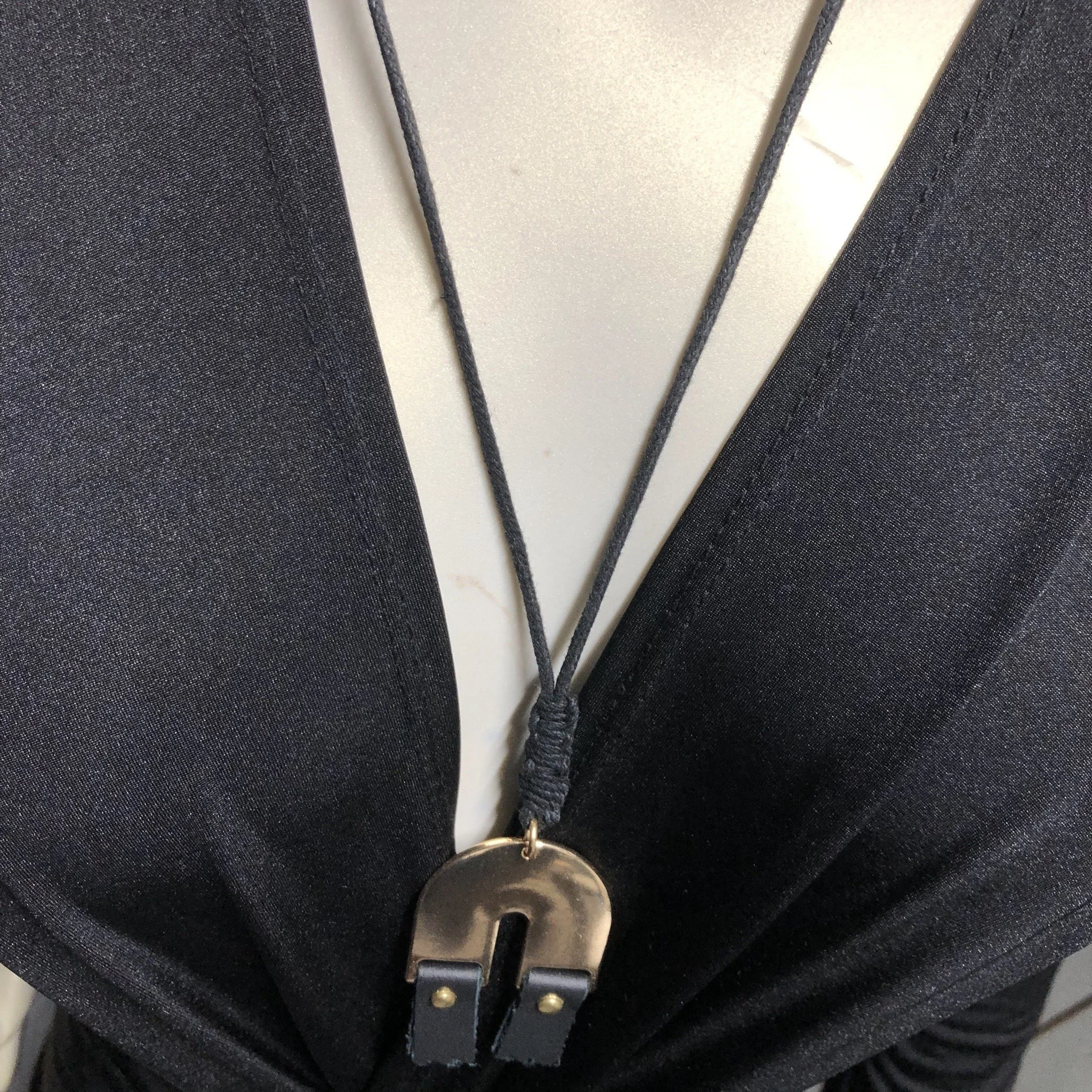 U- shape leather long necklace.jpg