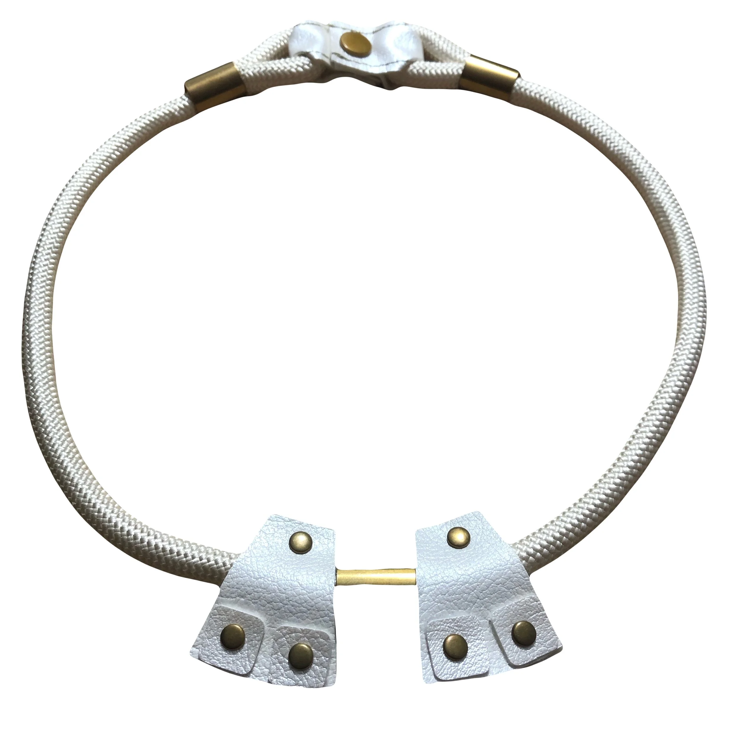 Rope choker necklace with stud accent.
