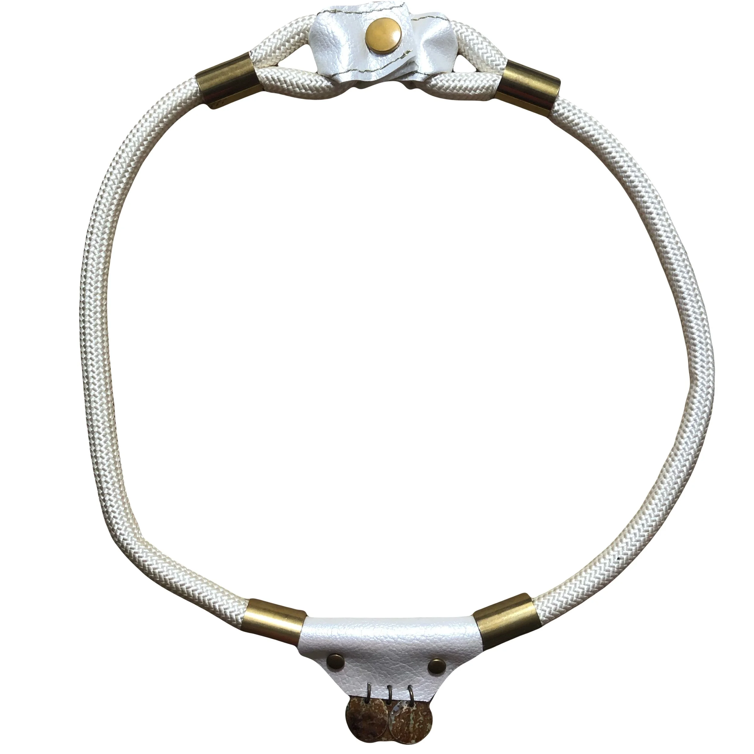 Rope choker necklace with center charm.