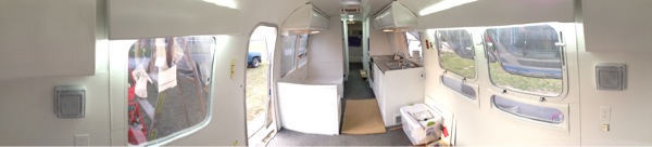 A panorama of the Airstream at the beginning of April.