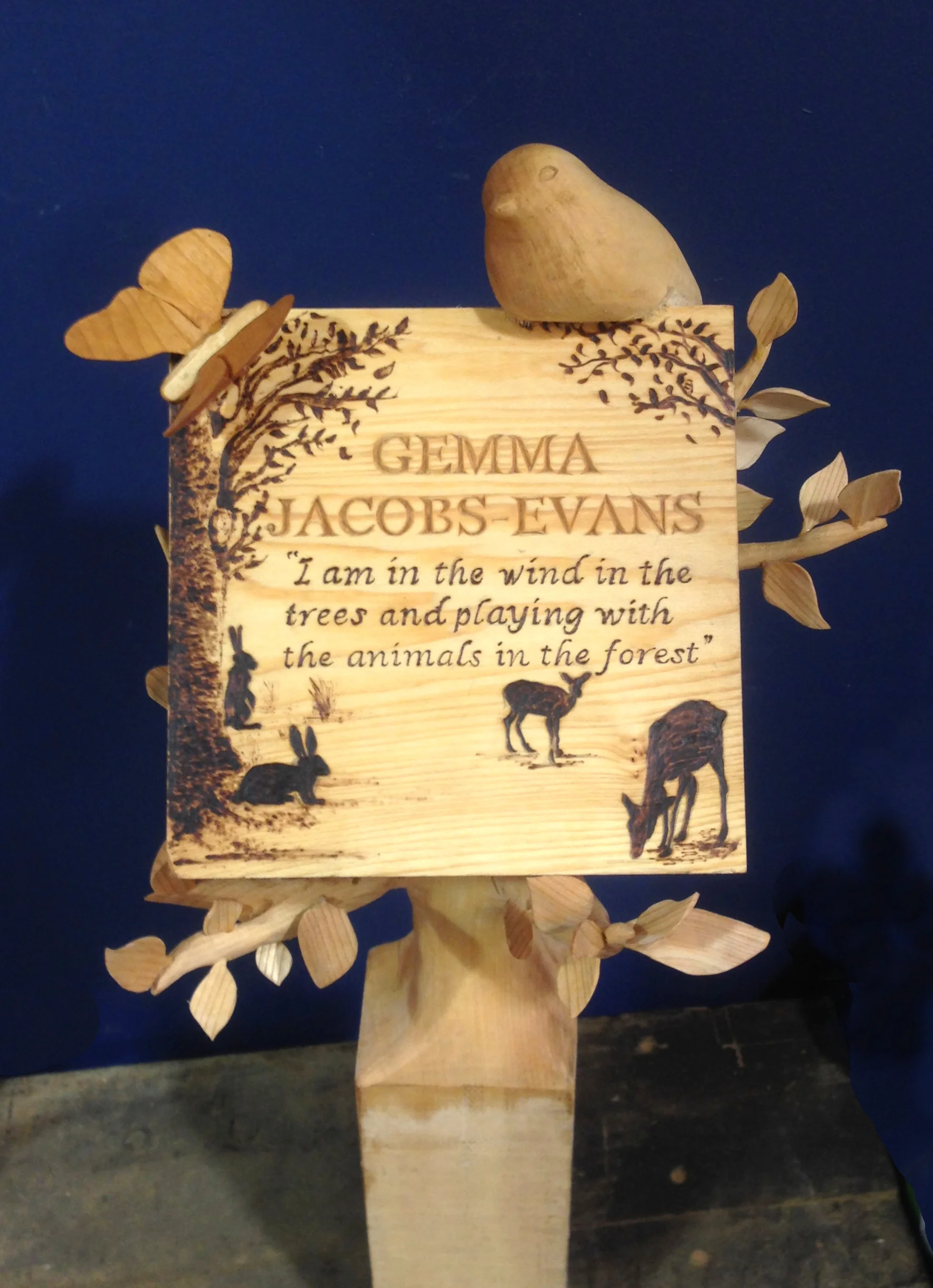 Nature memorial plaque