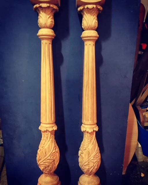 Oak newel posts