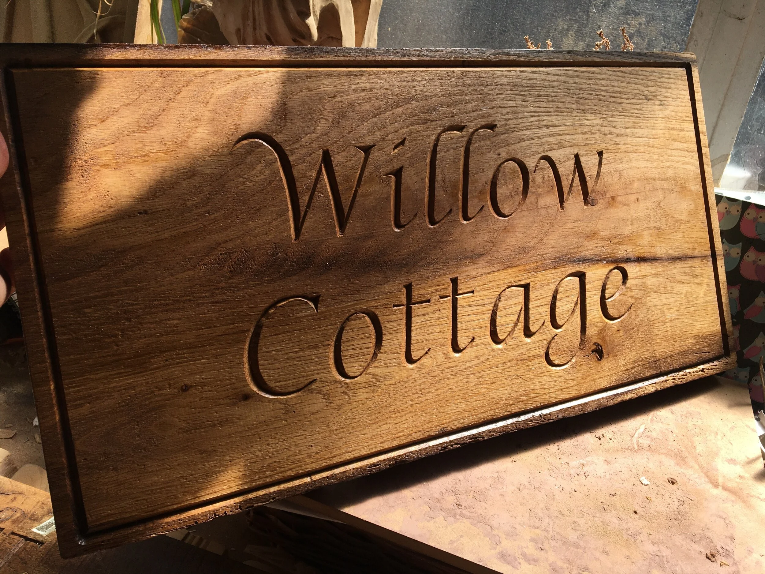 House sign in reclaimed Oak