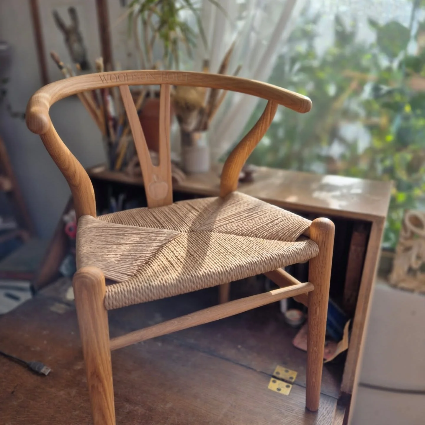 I had the pleasure of carving into this beautiful oak child's chair for a Christening present. I love commissions like this, adding a personal touch to an object makes it so much more special and hopefully will stay with Woodson for many years to com