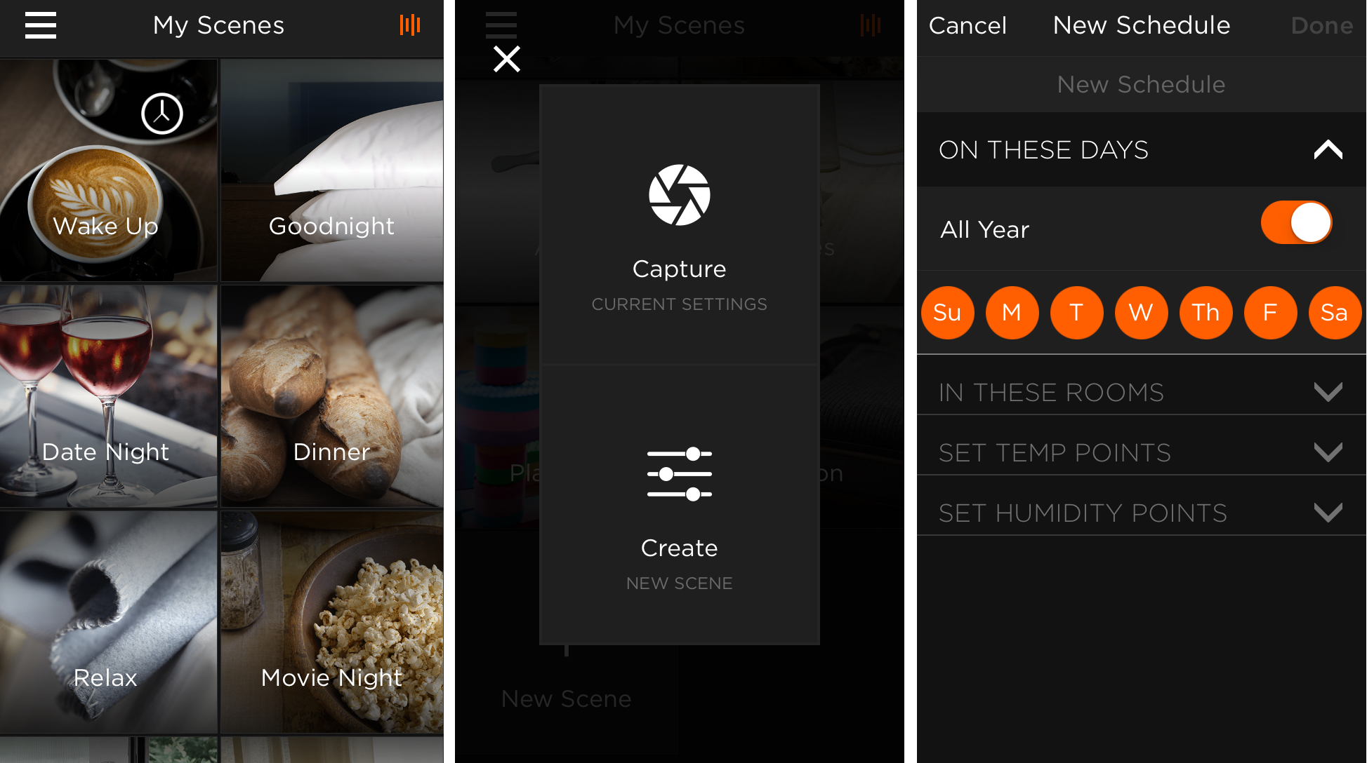 Scenes in the new Savant app.